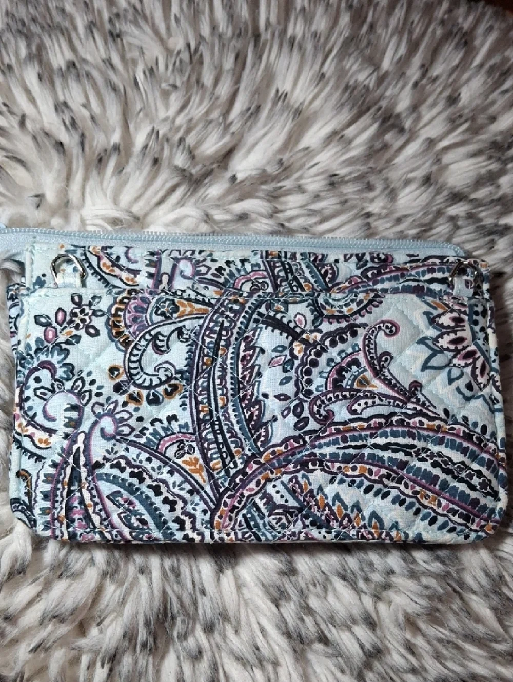 Vera Bradley Light Blue Quilted Paisley Wallet - Picture 2 of 6